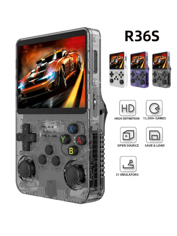 128G R36S Retro Handheld Video Game Console Linux System 3.5 Inch IPS Screen R35s Pro Portable Pocket Video Player 64GB Games