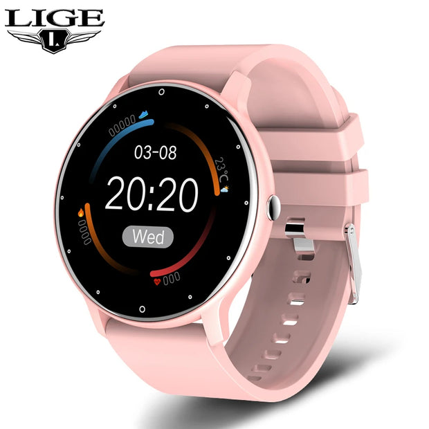 LIGE 2023 New Smart Watch Men Full Touch Screen Sport Fitness Watch IP67 Waterproof Bluetooth For Android ios smartwatch Men+box