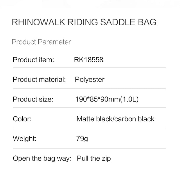 RHINOWALK Bicycle Bag Waterproof Bike Storage Saddle Bag Seat Cycling Tail Rear reflectiv Bag Saddle Bolsa Bicicleta accessories