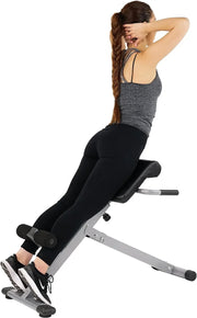 Foldable Hyperextension Roman Chair w/Back Extension, Home Gym Sit Up Bench for Glute & Ab Workouts,