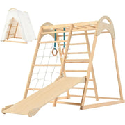 Gym Indoor Playground Climbing Toy for Toddlers, Wooden Montessori Climber Playest with Tent, Slid,