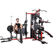 Multifunctional Home Gym System Workout Station with Leg Extension and Preacher Curl, 122.5LB Weight Stack, Multiple Options, Mu