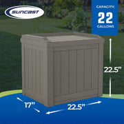 22 Gallon Indoor Or Outdoor Backyard Patio Small Storage Deck Box With Attractive Bench Seat And Reinforced Lid, Stone (4 Pack)