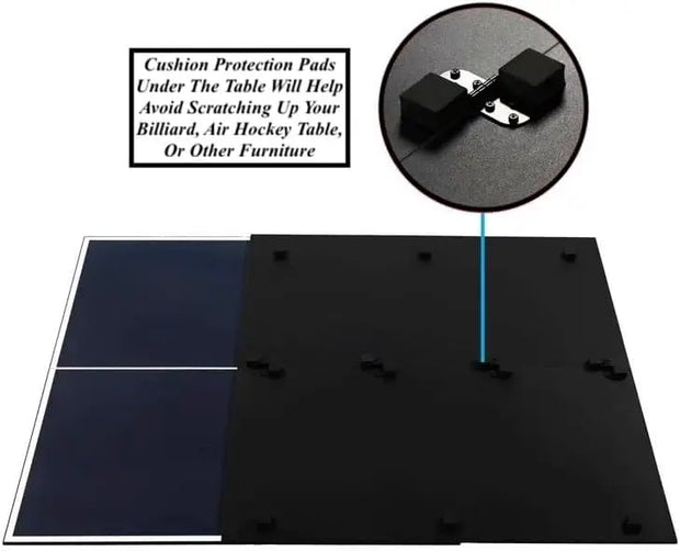 Indoor Official Size Table Tennis Conversion Top Ping Pong Tabletop with Retractable Net and Premium EVA Foam Padding E