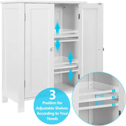 Modern Bathroom Floor Storage Cabinet with Adjustable Shelf and Double Door Rust Proof, Living Room Modern Home Furniture