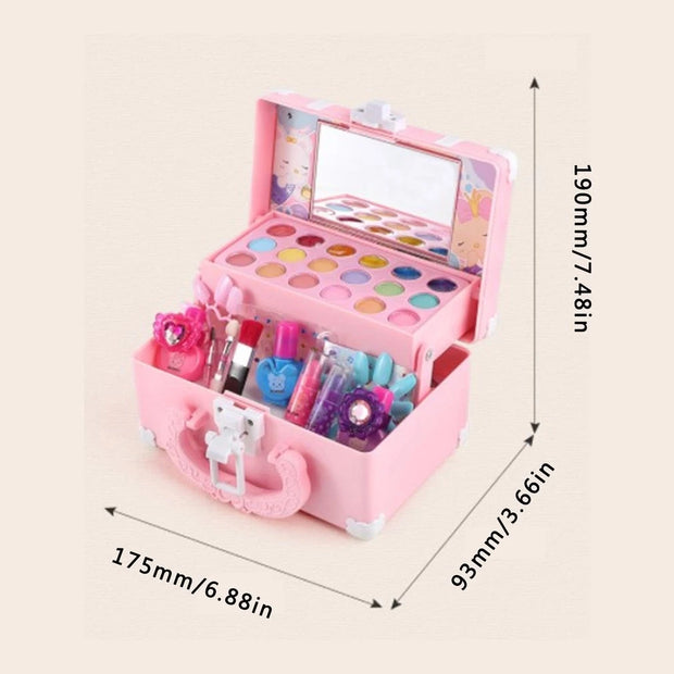 Children Makeup Set Lipstick Makeup Pretend Play With Toys Cosmetic Educational Toys Girl Princess Makeup Toy Suitcase Gift