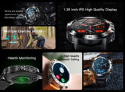 Smart Watch Bluetooth Call For Men Sports Outdoor Waterproof Watches Custom Dials Real Heart Rate Monitoring Man Smartwatch