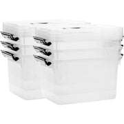 19 Quart Plastic Storage Bins with Lids, 6-Pack Stackable Clear Storage Organizing Box with Handle