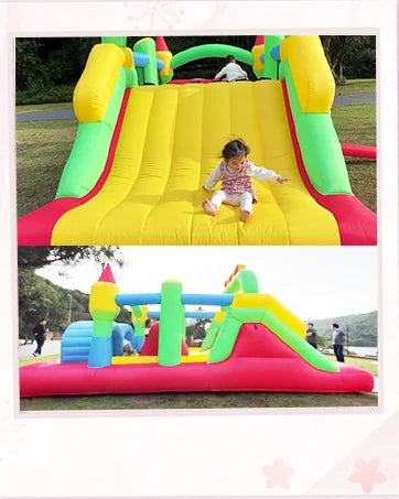 12.6FTx9FT Inflatable Bounce House with Double Slide Obstacle Bouncer, Indoor/Outdoor Bouncy House,