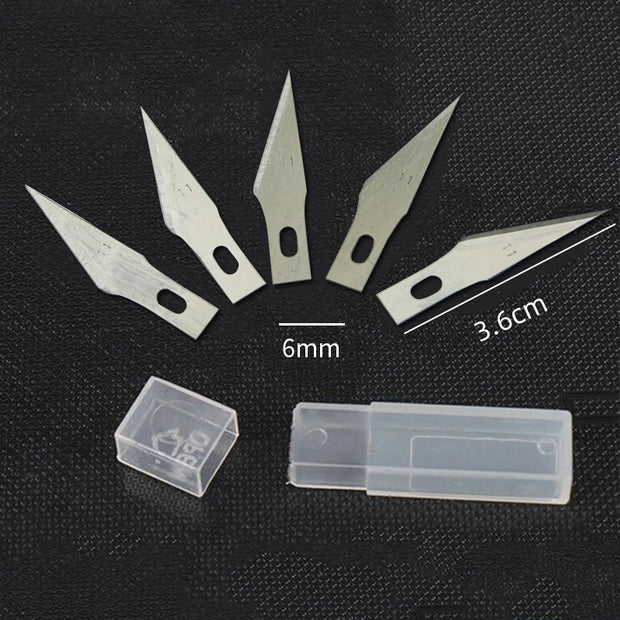 Malathorne Table Tennis Rubber Cutter Knife Aluminium Alloy Handle & 5 Blades for Cutting Rubber Sheet, Racket DIY Tools