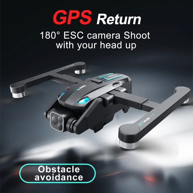 S188 Drone GPS Return 4K 8K HD Three Camera 5G WiFi FPV 360° Laser Obstacle Avoidance Brushless Motor RC Quadcopter Dron RC Toys