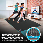 Large Yoga Mat - 7’ x 5’ x 9mm Extra Thick Exercise Mat - Use Without Shoes