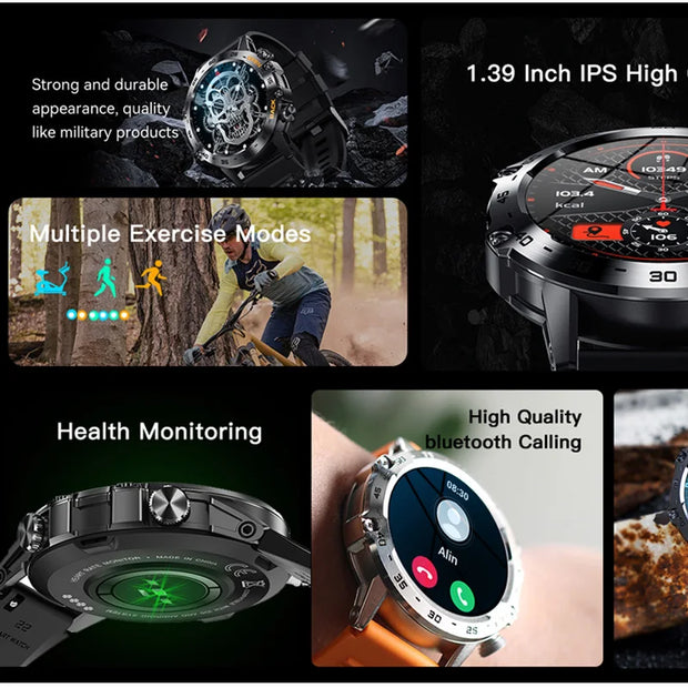 Smart Watch Bluetooth Call For Men Sports Outdoor Waterproof Watches Custom Dials Real Heart Rate Monitoring Man Smartwatch