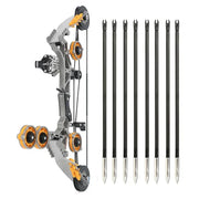 Archery Mini Compound Bow Stainless Steel with 4/8pcs Arrows for Entertainment Shooting Sports Decompression Game Pulley Bow