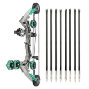 Archery Mini Compound Bow Stainless Steel with 4/8pcs Arrows for Entertainment Shooting Sports Decompression Game Pulley Bow