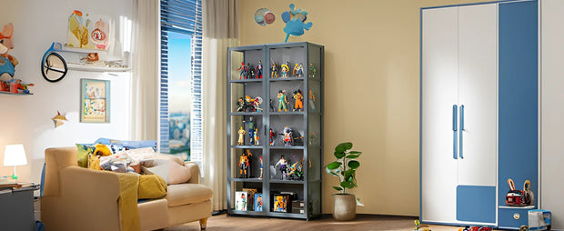 5 Tier Curio Display Cabinet, Storage Cabinet with Acrylic Glass Door, Collectibles Toy Organizers Rack & Display Shelf,Bookcase