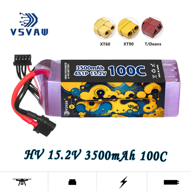 MAX Upgrade 100C/200C VSVAW 3500mAh 15.2V 4S Lipo Battery HV Remote Control Car Model Ship Model FPV Toy Lithium ion Battery