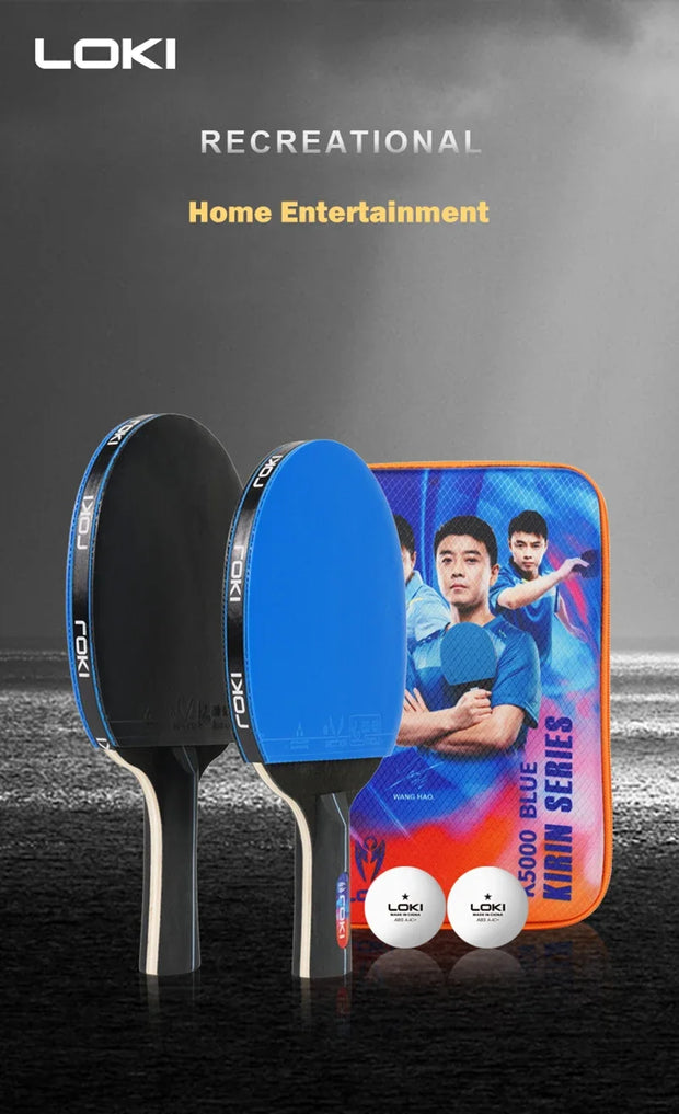 LOKI K5000 Table Tennis Racket Set 1pc/2pcs Home Entertainment Ping Pong Rackets with Blue Color Ping Pong Rubber