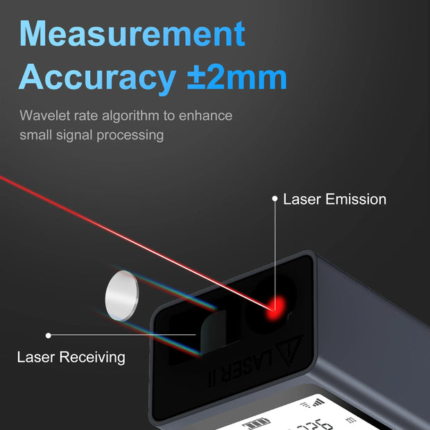 30M/50M Mini Smart Laser Distance Meter Measure Infrared Rangefinder USB Rechargeable Portable Handheld Laser Range Finder Tools