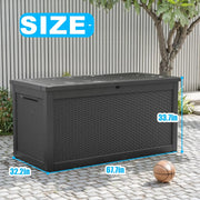 Large Resin Deck Box, Lockable Outdoor Storage Box for Patio Cushions Storage Furniture,Garden Tools, Pool Supplies, Weatherproo