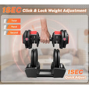 3-in-1 Adjustable Dumbbell Set 40lbs with 12 Weight Increment, Multifuntion Free Weight Set for Home Gym Used