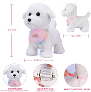 Plush Puppy Electronic Interactive Toy for Kid Shake Tail Pretend Dress Up Stuffed Dog Walking Barking Toy Dog with Leash