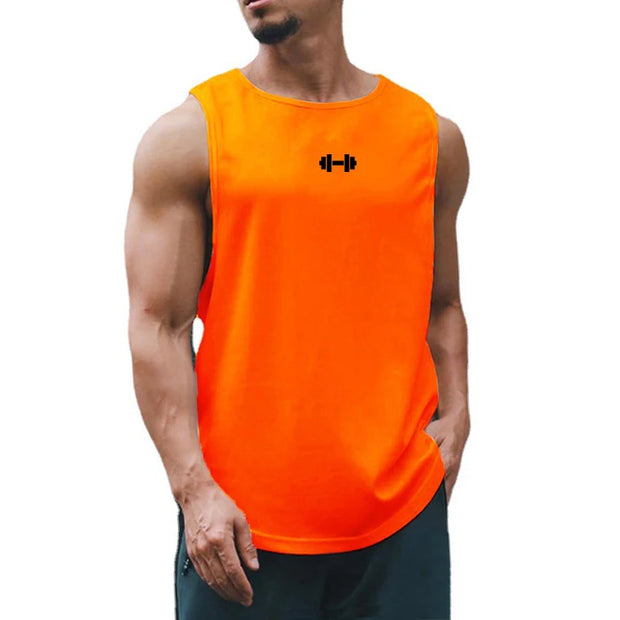 Men’s Quick Dry Gym Clothes Indoor Exercise and Fitness Printed Vest 6 Colors To Choose