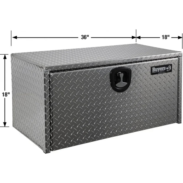 1705105 Silver Diamond Tread Aluminum Underbody Truck Box with T-Handle Latch, 18 x 18 x 36 Inch, Durable Contractor Toolbox For