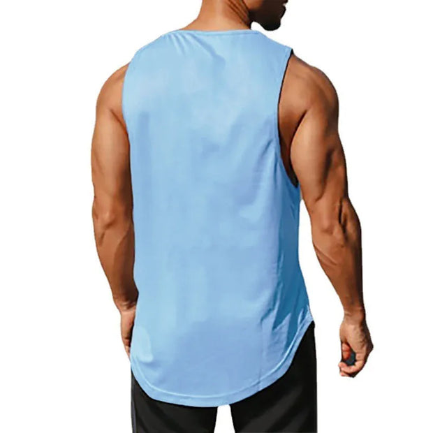 Men’s Quick Dry Gym Clothes Indoor Exercise and Fitness Printed Vest 6 Colors To Choose