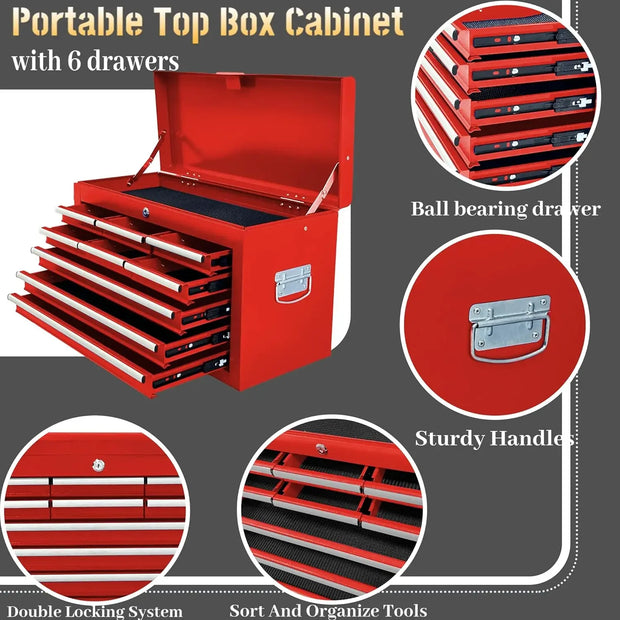 13-Drawer Tool Chest with Wheels 2 in 1 Detachable Rolling Tool Chests with Drawers Large Tool Box with Lock Mobile Steel