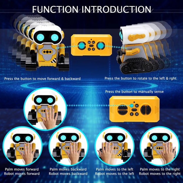 Kid's RC Wall-E Intelligent Robot Rabbit Gesture Sensing Simulation Robot Rabbit Lighting Music Remote Control Toy