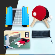 Stretchable Table Tennis Mesh Frame Color Box Set, Home Standard Portable Net Pillar Table Tennis Racquet Combination Set