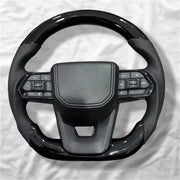 For Toyota Land Cruiser 300 GR Sport 2022-2024 Customization Black Carbon Fiber Leather Car Steering Wheel Car Accessories