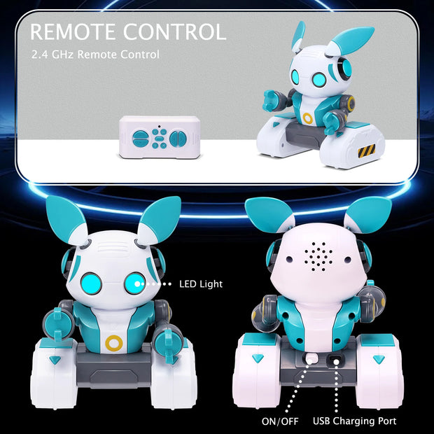 Kid's RC Wall-E Intelligent Robot Rabbit Gesture Sensing Simulation Robot Rabbit Lighting Music Remote Control Toy