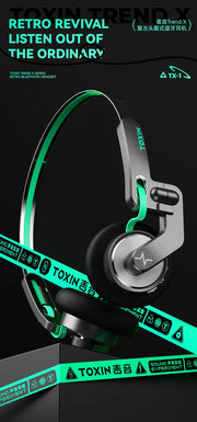 TOXIN ANC Wireless Headphones Bluetooth 5.4 Hi-Res Audio Over Ear Headset 43dB Hybrid Active Noise Cancellation Earphones