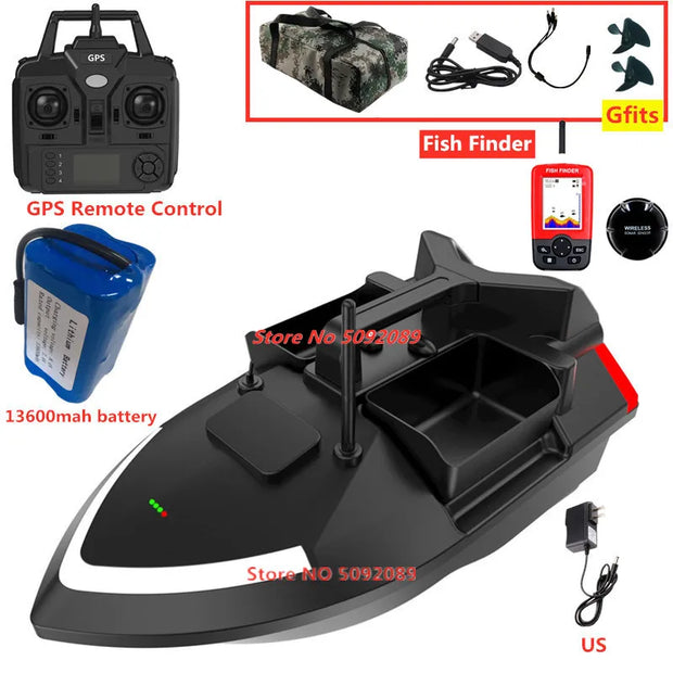 Smart 40 Points GPS Fishing Bait Boat GPS Auto Return RC Nesting Boat 2KG Loading 500M Distance Fixed Speed Cruise Bait Boat Toy