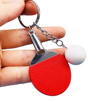 New Cute Table Tennis Racket Pendants Souvenir Table Tennis Ball Key Chain Ball Sports Fans Key Ring Gift Ornament Accessories