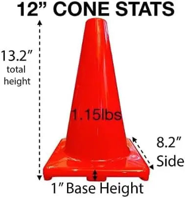 Pro  - Heavy Cones Sports Training and More - Durable, Sturdy and Weather-Resistant - 12”