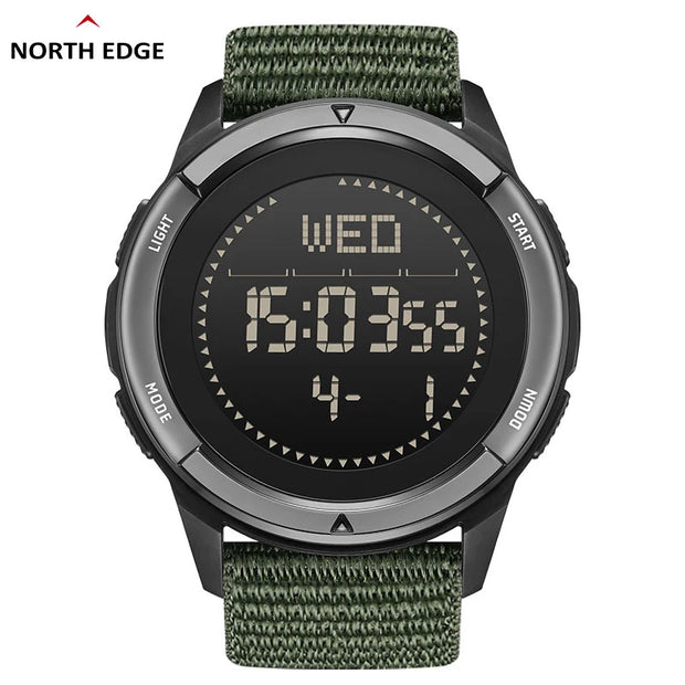 NORTH EDGE APLS Men's Carbon fiber Digital Watch Shock Militray Sports Super Light Outdoor Compass Waterproof 50M Wristwatches