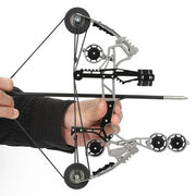 Archery Mini Compound Bow Stainless Steel with 4/8pcs Arrows for Entertainment Shooting Sports Decompression Game Pulley Bow