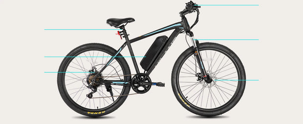 HILAND Electric Bike for Adults, 26 inch Electric Mountain Bicycle with Removable Battery, 500W 36V Motor, 7 speeds 20MPH Ebike