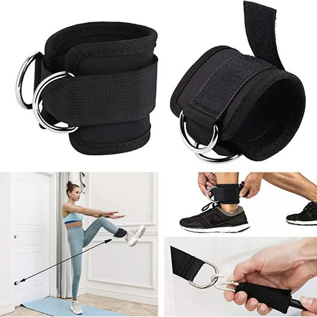 Fitness Ankle Straps Adjustable D-Ring Support Cuffs Gym Leg Strength Workouts Pulley With Buckle Sports Guard Safety Abductors