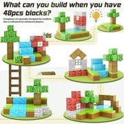 Magnetic Building Blocks Mine World Magnet Cube Set for Boy Girl Kid Age 3+ DIY Model Children Stem Minecrafts Sensory Toy