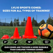 Pro  - Heavy Cones Sports Training and More - Durable, Sturdy and Weather-Resistant - 12”