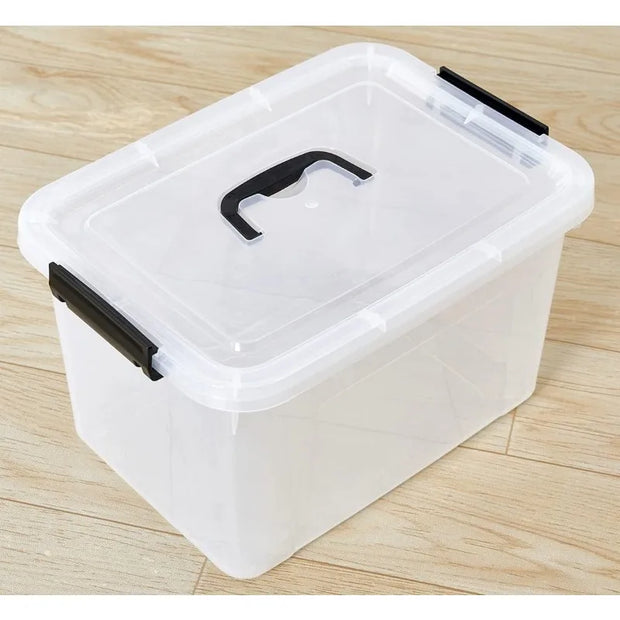 19 Quart Plastic Storage Bins with Lids, 6-Pack Stackable Clear Storage Organizing Box with Handle