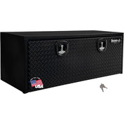 1702510 Black Steel Truck Tool Box With Aluminum Diamond Tread Door, 18 x 18 x 48 Inch, Made In The USA, Truck Box