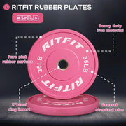 Pink Weight Plates, 2 Inch Ol ympic Barbell Weight Plate, Bumper Plates With Steel Insert, pink weights for Gym and Home