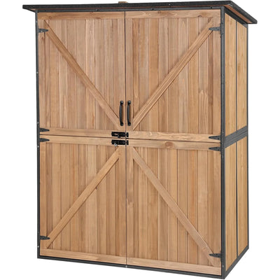 US Outdoor Storage Shed Upgraded with Strong Metal Frame Garden Tool Shed Storage House Cabinet with Adjustable Shelfs and