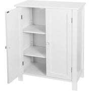 Modern Bathroom Floor Storage Cabinet with Adjustable Shelf and Double Door Rust Proof, Living Room Modern Home Furniture