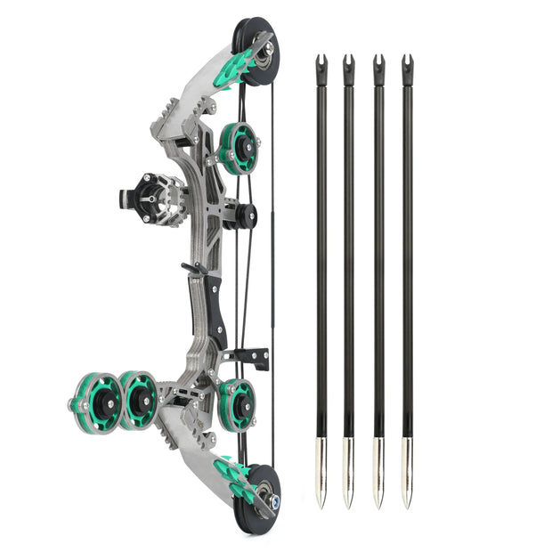 Archery Mini Compound Bow Stainless Steel with 4/8pcs Arrows for Entertainment Shooting Sports Decompression Game Pulley Bow